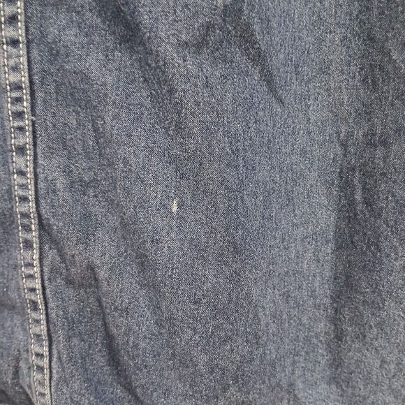 J.L.N.Y Women's 1X Denim Jumper Overall Dress Front Buttons Pockets Embroidered - Picture 5 of 10